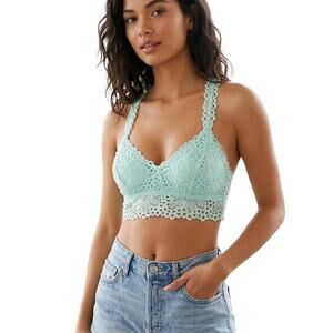 Aerie Mint Green Boho Lace Racerback Bralette NWT 3605982144 Soft Girl Sz M